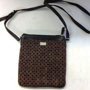 Coach dark brown crossbody women's shoulder small full zip adjustable strap
